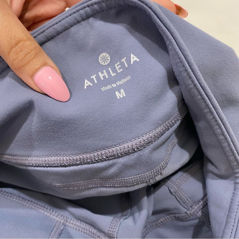 Athleta wide leg cropped leggings size medium grayish blue - Picture 2 of 4